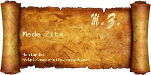 Mede Zita névjegykártya